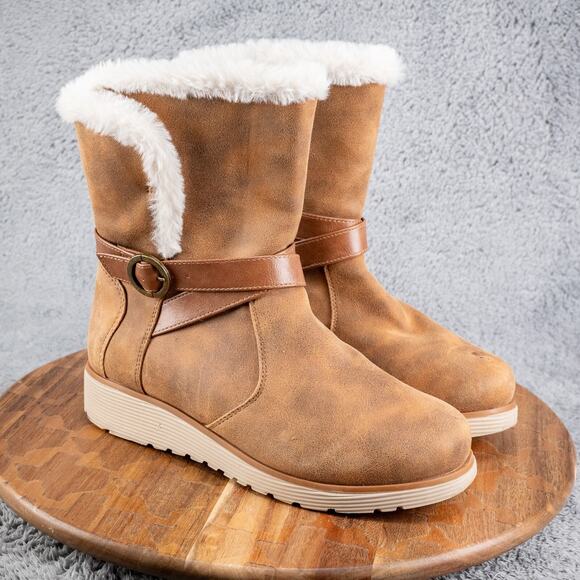 Skechers Women's Keepsake Wedge Suede Mid-Calf Winter Boots size 8 - Picture 1 of 6